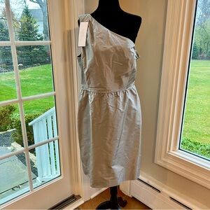 Vintage JCrew Gray/Silver One Shoulder Dress Size 14 NWT